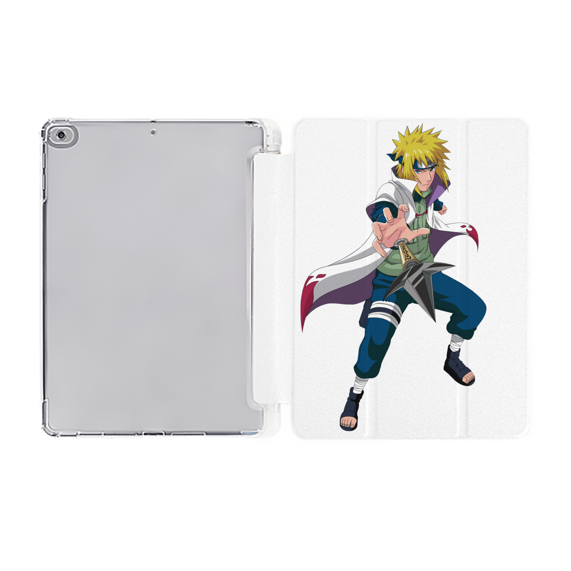 （画像用） NARUTO -ナルト- 波風 ミナト Namikaze Minato IPad ケース ペン収納付き 三つ折りスタンド PUレザー×シリコン 対応機種9.5/10.5/10.9インチ